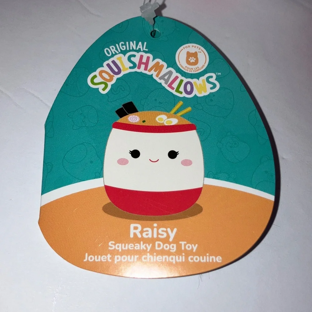 Squishmallow Dog Toys Raisy and Dash that‎ Squeaks and Crinkle 8”